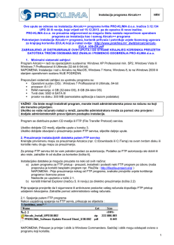 1 Instalacija programa Aircalc++ HRV Ove upute se
