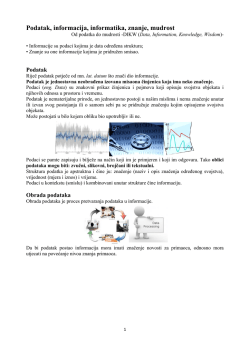 Podatak, informacija, informatika, znanje, mudrost