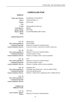 CURRICULUM VITAE - Slobomir P Univerzitet