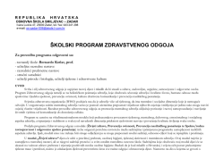 &scaron;kolski program zdravstvenog odgoja