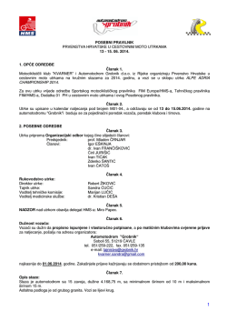 Posebni pravilnik PH u cestovnim moto utrkama