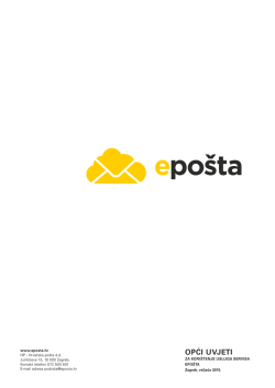 Opći uvjeti za kori&scaron;tenje usluga servisa ePo&scaron;ta
