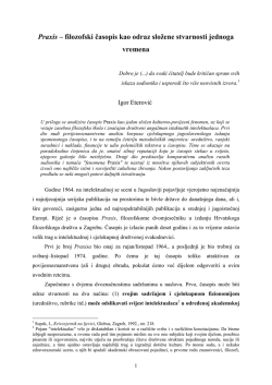 filozofski časopis kao odraz složene stvarnosti jednoga vremena