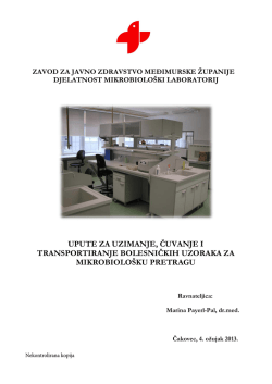 upute za uzimanje, čuvanje i transportiranje bolesničkih uzoraka za