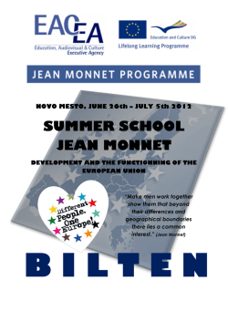 SUMMER SCHOOL JEAN MONNET - Visoka &scaron;ola za upravljanje in