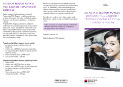 ponuda PSC Zagreb i Splitske banke za nova i rabljena vozila