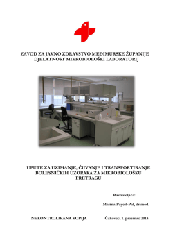 upute za uzimanje, čuvanje i slanje uzoraka iz urogenitalnog sustava