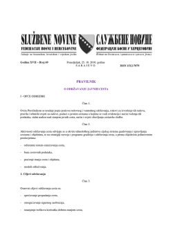 PRAVILNIK - JP Ceste Federacije BiH