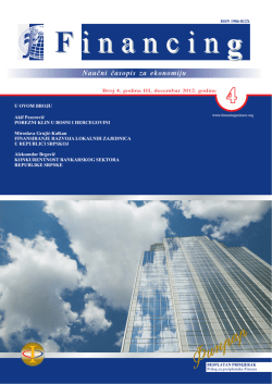 Naučni časopis "Financing" - Broj 4 Godina 3 / decembar 2012.