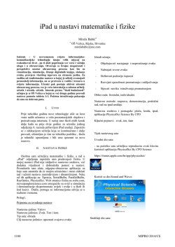 iPad u nastavi matematike i fizike