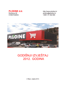 GODI&Scaron;NJI IZVJE&Scaron;TAJ 2012. GODINA