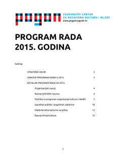 PROGRAM RADA 2015. GODINA