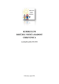 kurikulum dječjeg vrtića radost crikvenica