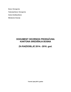DOKUMENT OKVIRNOG PRORAČUNA KANTONA SREDI&Scaron;NJA