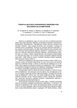 terapija akutnog koronarnog sindroma kod bolesnika sa dijabetesom