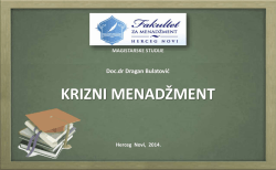 Predavanja I dio - Fakultet za menadžment Herceg Novi