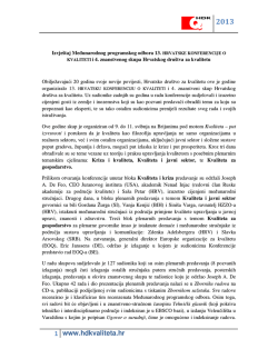 Izvje&scaron;taj Međunarodnog programskog odbora, [PDF]