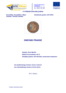 DNEVNIK PRAKSE - WBC