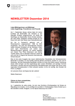 NEWSLETTER Dezember 2014