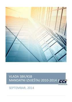 Izvje&scaron;taj o radu Vlade Srednjobosanskog kantona za period 2010