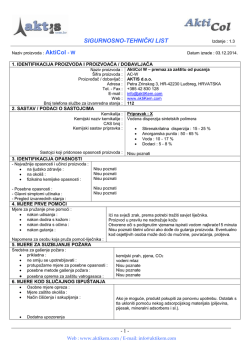 AktiCol - Sigurnosno-tehnički list - HR