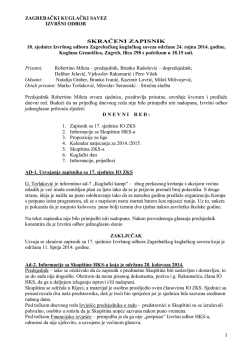 18. sjednica - Zagrebački kuglački savez