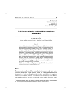 POLITICAL SOCIOLOGY IN POLITICAL SCIENCE JOURNALS IN