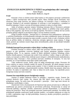 EVOLUCIJA KONCEPATA U FIZICI na primjerima sile i entropije