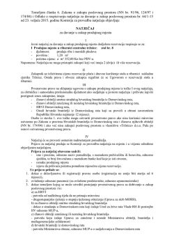 Natjecaj za davanje u zakup poslovnog - trznica