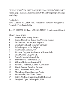 DŽEPNI VODIČ ZA PREVENCIJU IZNENADNE SRČANE SMRTI