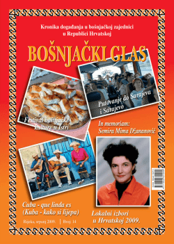 BO&Scaron;NJAČKI GLAS - Vijeće bo&scaron;njačke nacionalne manjine Grada