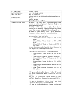 IME I PREZIME : Miralem Zubović DATUM ROĐENJA: 25.5. 1961