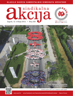 Sindikalna akcija - broj 430, 15. svibnja 2014. 3768 KB