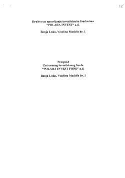 Prospekt - Komisija za hartije od vrijednosti Republike Srpske