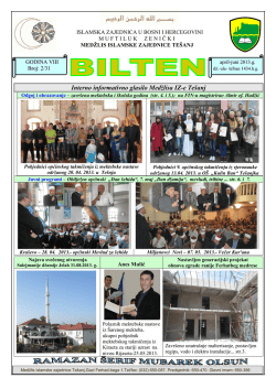 Bilten br.2 - Medžlis Islamske zajednice Te&scaron;anj