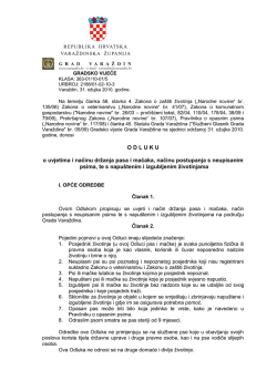 Odluka o uvjetima i načinu držanja pasa i mačaka
