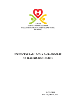 izvješće o radu doma za razdoblje od 01
