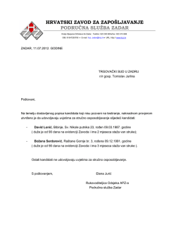hrvatski zavod za zapo&scaron;ljavanje područna služba zadar