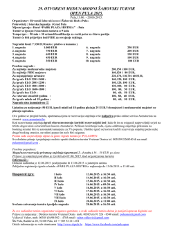 29. otvoreni međunarodni &scaron;ahovski turnir open pula 2015.