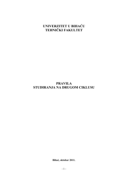 mid=pr;Studiranje na II ciklusu - Tehnički fakultet Bihać