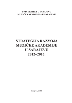 strategija razvoja muzičke akademije u sarajevu 2012–2016.