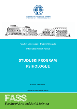 Psihologija - International University of Sarajevo