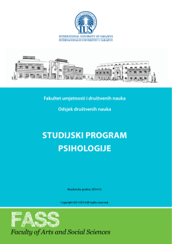 Psihologija - International University of Sarajevo