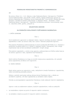 Kolektivni ugovor za područje djelatnosti po&scaron;tanskog saobraćaja u