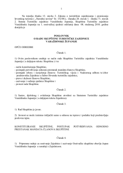 Poslovnik o radu Skup&scaron;tine TZ Varaždinske županije