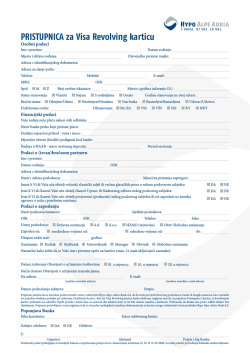 PRISTUPNICA za Visa Revolving karticu