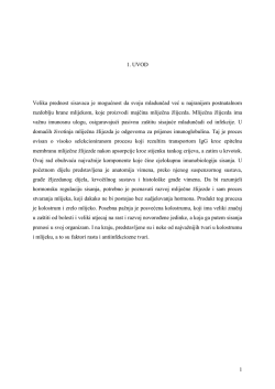 1 1. UVOD Velika prednost sisavaca je mogućnost da svoju
