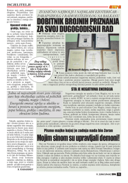 DOBITNIK BROJNIH PRIZNANJA ZA SVOJ DUGOGODI[NJI RAD
