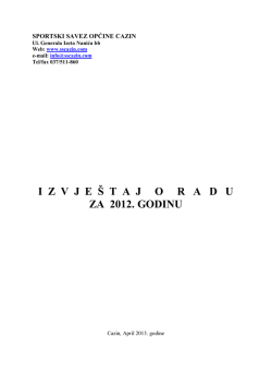 Izvje&scaron;taj o radu za 2012. godinu