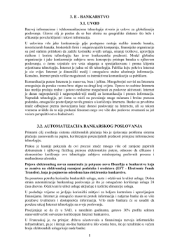 3. E - BANKARSTVO 3.1. UVOD 3.2. AUTOMATIZACIJA